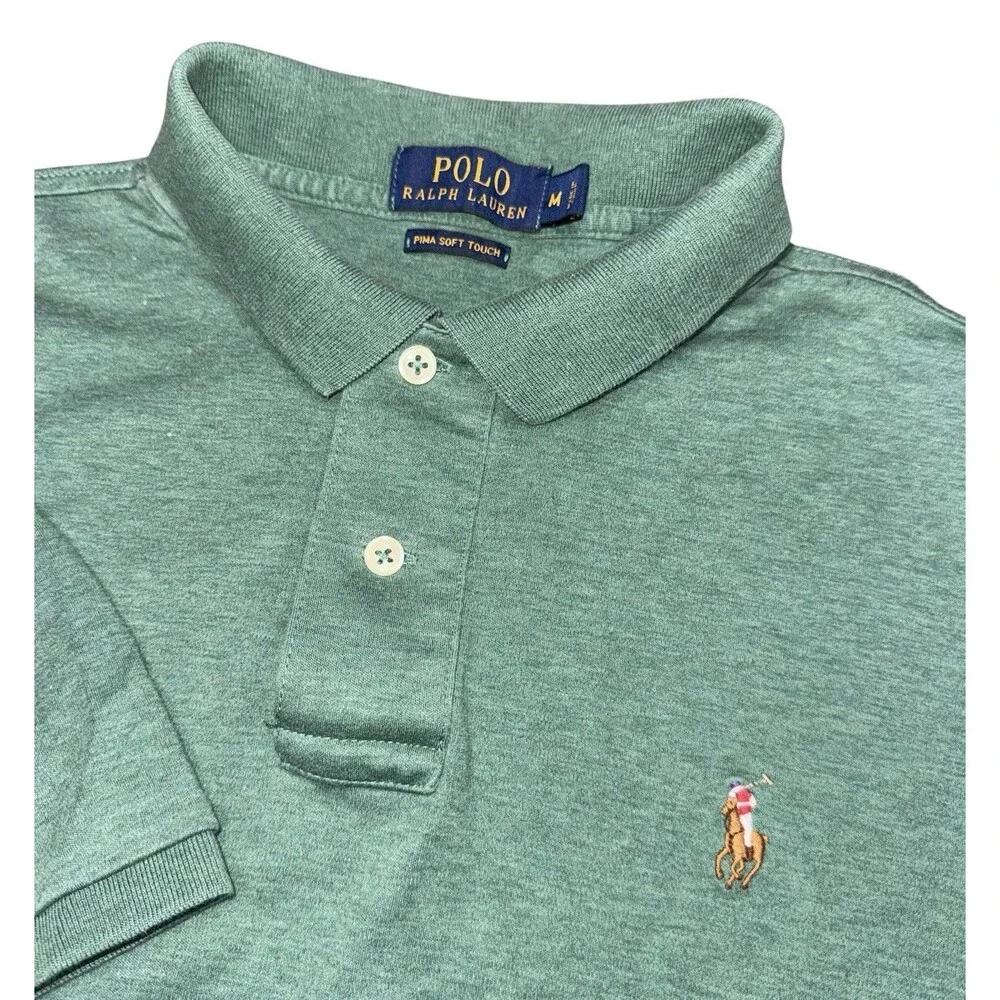 Polo Ralph Lauren Pima Cotton Soft Touch Polo Shirt Men’s Size M Green Preppy